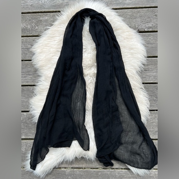 Black Sheer Long Scarf Wrap Shawl sarong wrap skirt - Picture 1 of 13